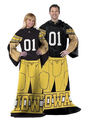 Northwest NCAA Iowa Hawkeyes Comfy Throw with Sleeves 68X21 Multicolor Unisex Cover
