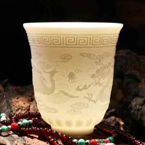 Tazza porcellana bianca cinese giada grassa di capra tazza personale set da tè ceramica tazza ospite - Foto 1 di 2