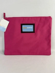 BRAND NEW Real Simple Cloth Padded Zipper Pouch-Magenta - Picture 1 of 9