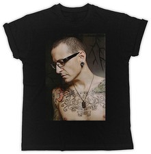 CHESTER BENNINGTON TATTOO BIRTHDAY PRESENT GIFT UNISEX BLACK T SHIRT