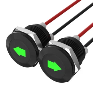 2X 12mm LED Indicator Pilot Dash Light Single Arrow Turn Signal Indicator Lights - Picture 1 of 6