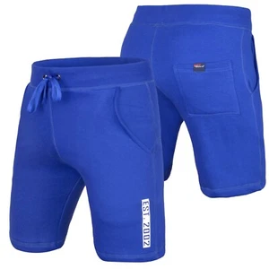 DEFY Herren klassische Freizeitpassform Fleeceshorts Fitnessstudio Bewegung Jogger Fitness blau - Bild 1 von 5