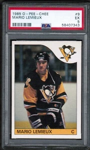 1985 86 OPC O-Pee-Chee #9 Mario Lemieux Rookie Rc PSA 5 EX HOF - Picture 1 of 5
