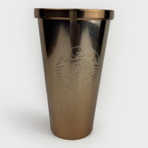 2016 Starbucks Golden Brown Cold Drink Tumbler No Straw - Picture 1 of 9