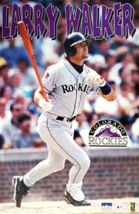 Larry Walker SLUGGER Colorado Rockies 1998 Starline MLB Action 22x34 Wall POSTER - Picture 1 of 1