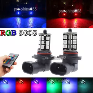 9005 HB3 LED 5050 RGB Multi-Color 27SMD 8K 10K Fog Driving Light Bulbs DRL - Picture 1 of 12
