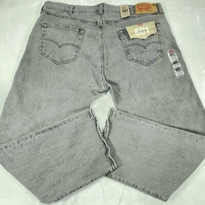 Levis 501 Jeans Men 42x30 Gray Original Stretch Straight Leg Button Fly Denim - Picture 1 of 13