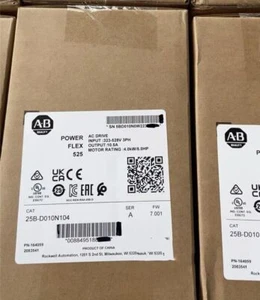 New Factory Sealed AB 25B-D010N104 PowerFlex 525 4kW 5Hp AC Drive 25BD010N104 #F - Bild 1 von 4