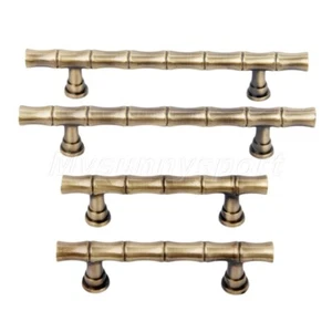 Hardware Bronze Bamboo Style Drawer Dresser Pull Handles Cabinet Door Handle - Picture 1 of 14