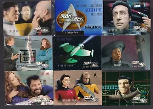 STAR TREK TNG TEMPORADA CINCO EPISODIOS SKYBOX 1996 JUEGO COMPLETO 108 CARTAS BASE + ENVOLTURA CASI NUEVO - Imagen 1 de 1
