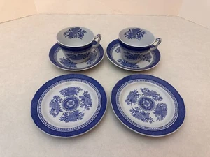 Set of (6) - Spode - Fitzhugh Blue - 2 Cups, 2 Saucers, 2 Dessert Plates - Picture 1 of 11