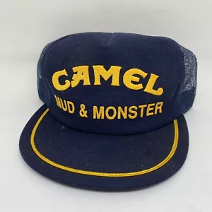 Vintage Camel Mud & Monster Hat Pit Crew Mesh Trucker USA Made 80s *See Pics* - Picture 1 of 11