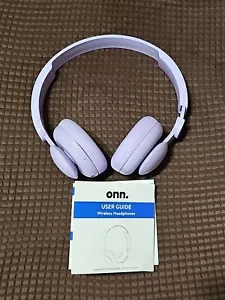 Onn Wireless Bluetooth On-Ear Headphones w/ Built-in Mic, Purple - Picture 1 of 1