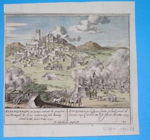 1705 NICE ORIGINAL SPAIN ALBURQUERQUE BADAJOZ EXTREMADURA battle siege / rare - Picture 1 of 4