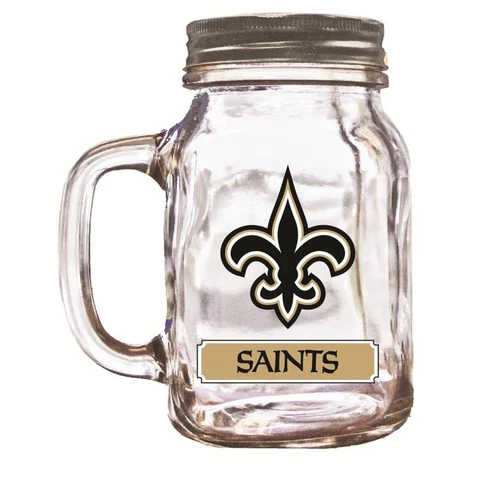Brand New Duck House Sports NFL New Orleans Saints 20oz  Glass Mason Jar / Mug Cover