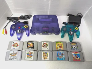 Nintendo 64 Region Free Console Midnight Blue 2controllers Smash Bros. japan - Afbeelding 1 van 23