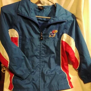 Vintage Starter KU Jayhawks Full Zip Nylon Jacket Youth Size 8/10 - Picture 1 of 7