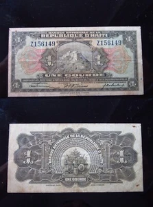 Haiti 1 Gourde L.1919 ND 1946-1950 P170 h6149 Banque Nationale d'Haiti Money - Picture 1 of 3