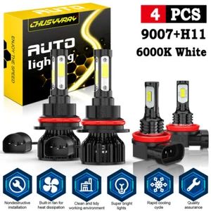 for Mitsubishi Mirage G4 2017-2020 4X 6000K LED Headlight Hi/Lo Fog Light Bulbs - Picture 1 of 18