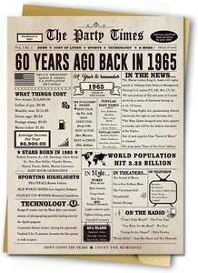 Giant 60th Birthday Card Gift for Women Men, Hilarious 60 Years Old - Picture 1 of 6