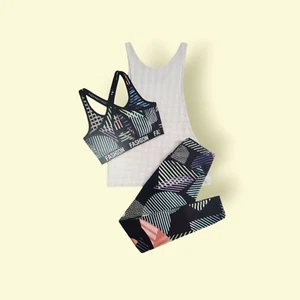 Breathable Sports Bra & Leggings Set With Tank Top,Women Outfit .Medium ( 6 ) - Picture 1 of 4