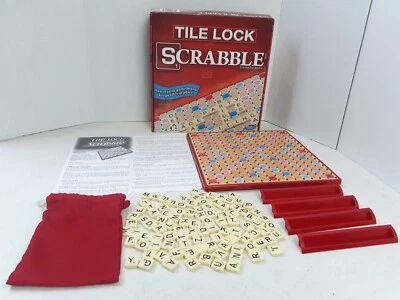 Scrabble Tile Lock Board Game 2020 Hasbro #1143  COMPLETE  Crossword Game  724 - Image 1 of 4