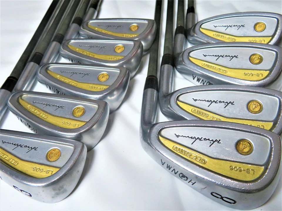 Gold Line 4STAR LB-606 H&F HONMA 9pc R-FLEX IRONS SET Golf Clubs beres - Image 1 of 4