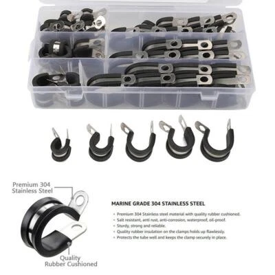 Abrazadera de cable de acero inoxidable 304 de 1/4" 1" 3/8" 1/2" 3/4" mixta aislada Foto 1 de 4