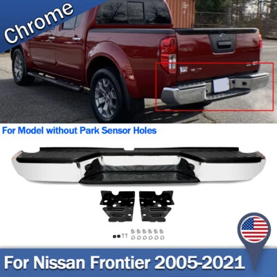 Chrome Rear Step Bumper Steel Assembly W/O Sensors For 2005-2021 Nissan Frontier Foto 1 de 4