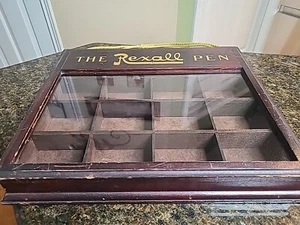 Vintage REXALL Gemischtwarenladen Füllfederhalter Holz Vitrine "THE REXALL PEN'' - Bild 1 von 19