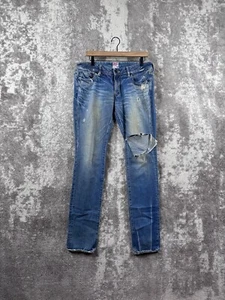 PRPS Jeans 31 Womens Blue Destroyed Selvedge Dirty Wash Full Inseam - Picture 1 of 9