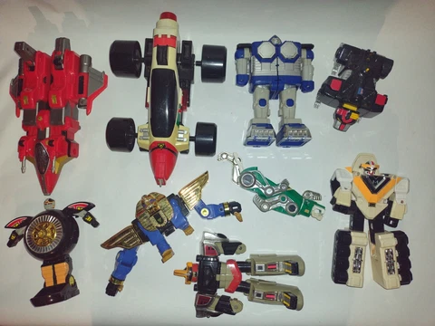 Parts Lot Mighty Morphin Power Rangers Megazord Zords Figures Vehicles Toys Cover