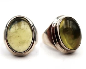 Grande bague tibétaine en argent 925 ouvragé sertie d'une importante citrine - Picture 1 of 8