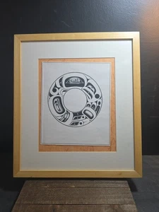 Northwest Coast Haida Wheel Art Framed Native Indian 1st Nations - Picture 1 of 8