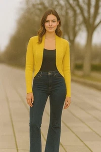 Ladies Women' Lurex Crop Shrug Top Open Up Front Short Bolero Cardigan Plus Size - Picture 1 of 17