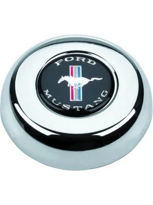 Grant Horn Button Mustang Pony Logo Steel Chrome Grant Classic / Challen (5688) - Image 1 of 4