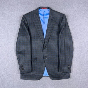 Isaia Blazer Mens EU 54 / US 44 Wool Silk Linen Cashmere Plaid Vintage Elegance - Picture 1 of 14