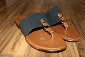 Italienische Schuhmacher Damen Größe 9 Sandalen T-Riemen schwarz (2073889)! - Bild 1 von 6