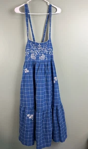 Abito midi Madewell Petite ricamato a strati cicely 14 prendisole cotone blu - Foto 1 di 11