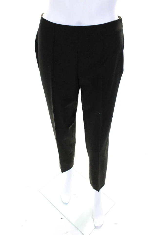 Calça Piazza Sempione Feminina Monia Perna Fina Plissada Cintura Alta Marrom Tamanho 8 - Imagem 1 de 4