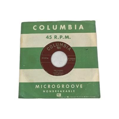 TONY BENNETT VTG 45 Rags To Riches/Here Comes That Heartache Again 1953 Columbia Foto 1 de 4