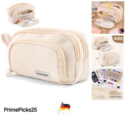 Colocastle Federmäppchen Groß mit 3 Fächern für Schule Note Tasche Mädchen Junge