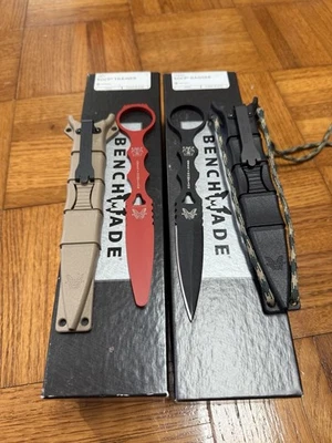 Daga esqueletizada Benchmade 176 SOCP con combo de entrenador rojo y funda de arena Foto 1 de 4