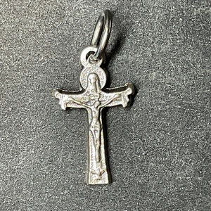 Kleines Kreuz Jesus Christus katholisch religiös Glaube Medaille Medaille Cruz 1,60 Zoll - Bild 1 von 3