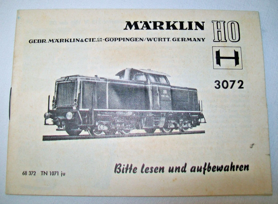 Märklin H0 3072 - Bedienungsanleitung Diesellok  V 100 - guter Zustand - Bild 1 von 1