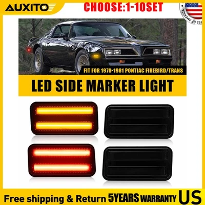Lámpara marcadora lateral LED roja ámbar delantera trasera humo para Pontiac Firebird 70-81 Foto 1 de 4