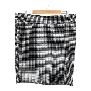 Lane Bryant Houndstooth Career Skirt Women Size 18 Black Old Money Preppy Stretc - Picture 1 of 8