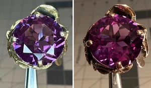 VNT Solid 14K Yellow Gold Color Change Spinel Organic Motif Ring Size 5.75 11.8g - Picture 1 of 21