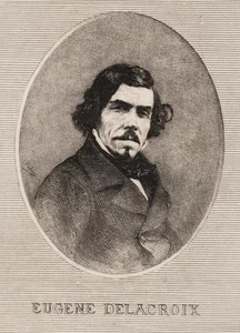 Nach BOILVIN (*1845), Portrait des Eugene Delacroix, Rad. Romantik Porträt - Bild 1 von 5