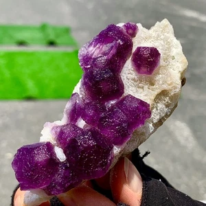 125G Natural Transparent purple Fluorite Mineral Crystal Specimen/China - Picture 1 of 19